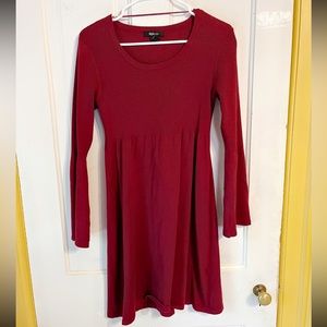 Burgundy long sleeve knit dress